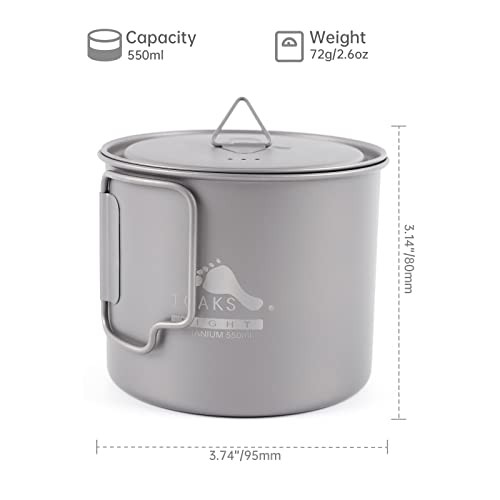 TOAKS Light Titanium 550ml Ultralight Pot-2