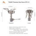 TOAKS Titanium Backpacking Stove, Ultralight Camping Gas Stove, 48g