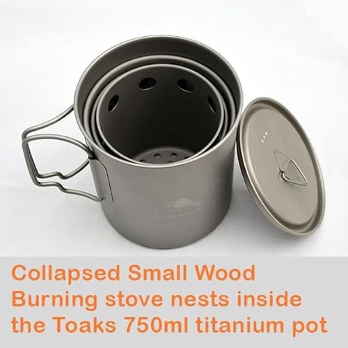 TOAKS Small Titanium Backpacking Wood Burning Stove STV-12-3