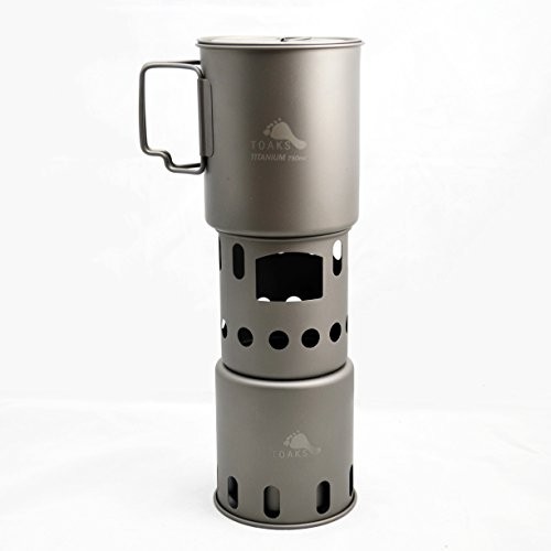 TOAKS Small Titanium Backpacking Wood Burning Stove STV-12-4