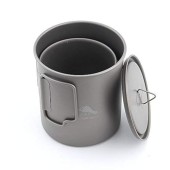 TOAKS Titanium Camping Pot and Cup Set, 750ml + 450ml
