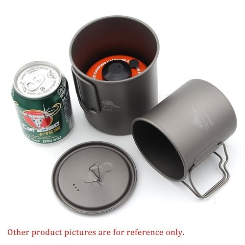 TOAKS Titanium Camping Pot and Cup Set, 750ml + 450ml-2