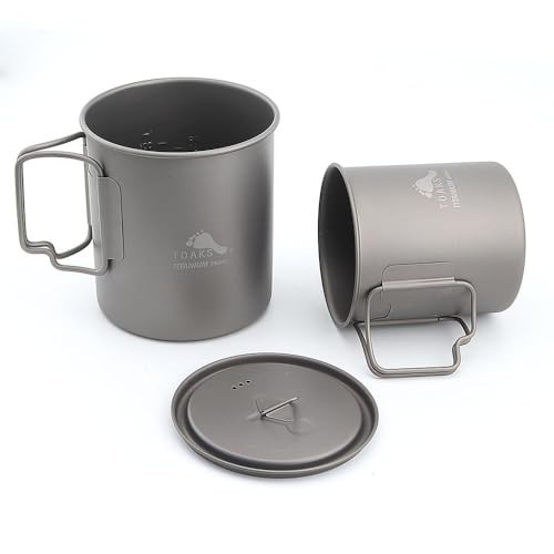 TOAKS Titanium Camping Pot and Cup Set, 750ml + 450ml-6