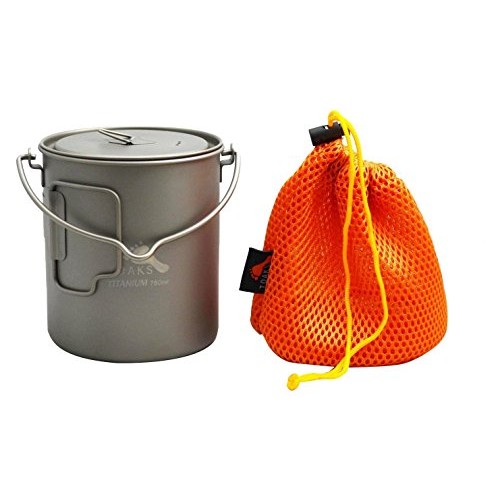TOAKS Titanium Camping Pot Cup 750ml with Lid and Mesh Sack-5