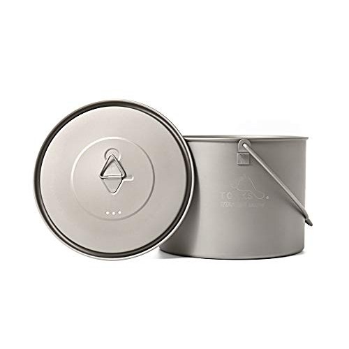 TOAKS Titanium Camping Hanging Pot with Bail Handle, 1300ml-6