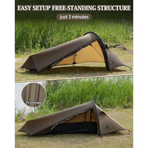 FreiZelt Ultralight 1-Person Waterproof Bivy Tent, 1100g, 20D Nylon-4