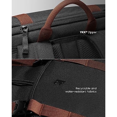 tomtoc VintPack TA1 22L Flap Laptop Backpack, Black, M-7