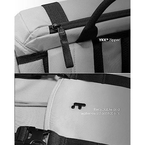 tomtoc VintPack TA1 Flap Laptop Backpack, 22 L, Light Gray-7