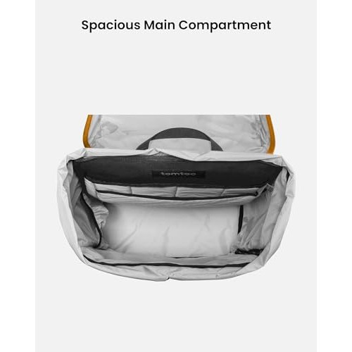 tomtoc VintPack TA1 Flap Laptop Backpack, 22L, Yellow, M-3