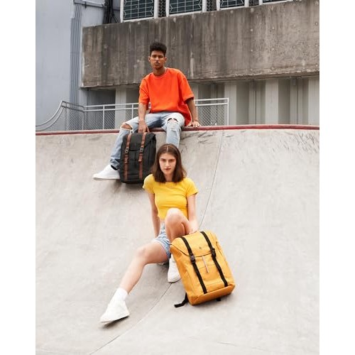 tomtoc VintPack TA1 Flap Laptop Backpack, 22L, Yellow, M-8