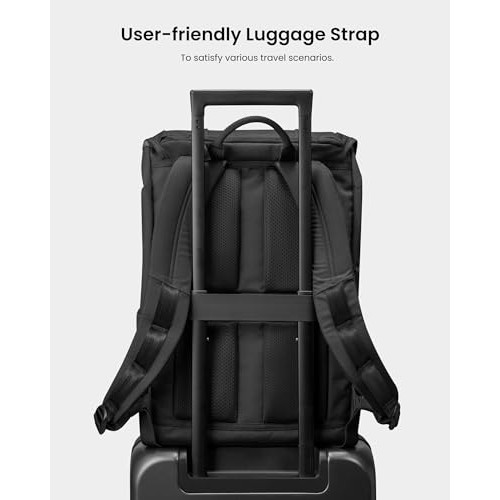 tomtoc VintPack TA1 22L Flap Laptop Backpack, Dark, M-6