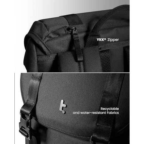 tomtoc VintPack TA1 22L Flap Laptop Backpack, Dark, M-7