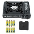 Top Home Solutions Camping Stove with Carry Case and 8 Butane Gas Canisters
