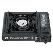 Top Home Solutions Camping Stove Only, Portable Gas Stove with Carry Case, Auto Ignition, Heat Control, EN417 Compliant, Black