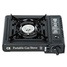 Top Home Solutions Camping Stove Only, Portable Gas Stove with Carry Case, Auto Ignition, Heat Control, EN417 Compliant, Black