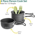 Trail Outdoor Leisure 4 Piece Camping Cookware Set for 1-2 People