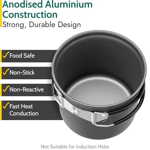 Trail Outdoor Leisure 4 Piece Camping Cookware Set for 1-2 People-2