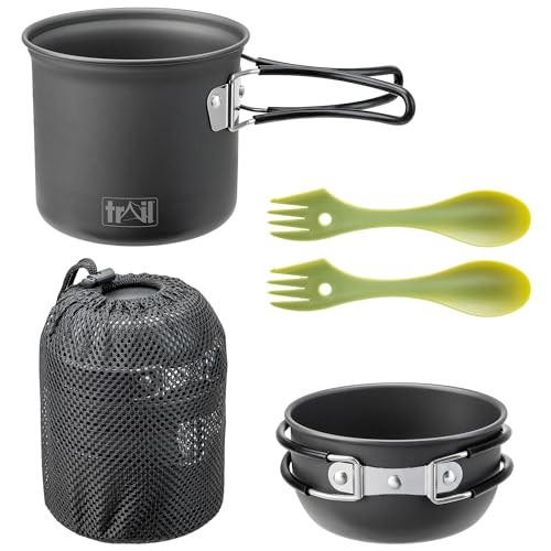 Trail Outdoor Leisure 4 Piece Camping Cookware Set for 1-2 People
