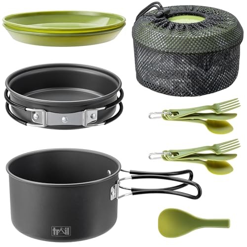 Trail Outdoor Leisure 11 Piece Camping Cookware Set for 2