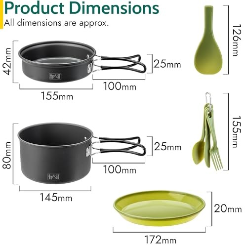 Trail Outdoor Leisure 11 Piece Camping Cookware Set for 2-6
