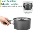 trail outdoor leisure 16-piece 2-person camping cookware set with bag