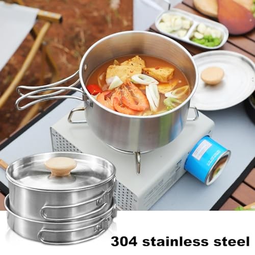 Udbrud Camping Cookware Set for 1-2 People, Hard Anodised Aluminium Pot and Pan Kit with Storage Bag-1