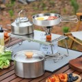 Udbrud Camping Cookware Set for 1-2 People, Hard Anodised Aluminium Pot and Pan Kit with Storage Bag