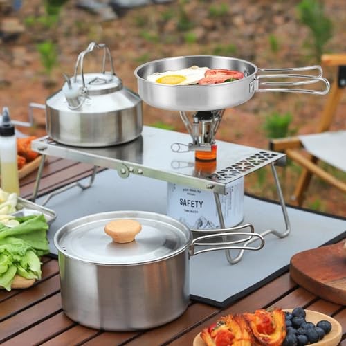 Udbrud Camping Cookware Set for 1-2 People, Hard Anodised Aluminium Pot and Pan Kit with Storage Bag-2
