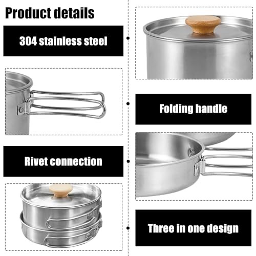 Udbrud Camping Cookware Set for 1-2 People, Hard Anodised Aluminium Pot and Pan Kit with Storage Bag-4