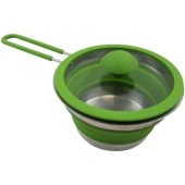 Vango 1L Non-Stick Collapsible Pot, Herbal, Folding Silicone, Cool Touch Handle, Dishwasher & Oven Safe
