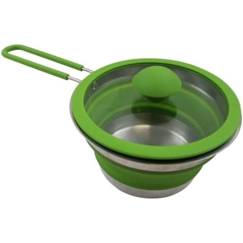 Vango 1L Non-Stick Collapsible Pot, Herbal, Folding Silicone, Cool Touch Handle, Dishwasher & Oven Safe