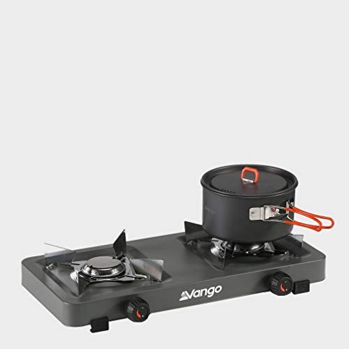 Vango Blaze Double Burner Camping Stove, compact outdoor gas cooker-1
