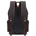 WTiger Vintage Canvas Backpack, Black, Casual Daypack Rucksack