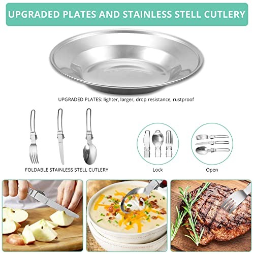 VINTEAM 21-Piece Camping Cookware Set with Mini Stove-5