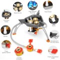 WADEO Foldable Camping Gas Stove, 7200W Windproof Portable Stove with Piezo Ignition and Butane Adapter