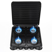 Warmiehomy 4-Burner Portable Camping Gas Stove with Lid, 8800W