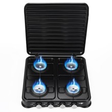Warmiehomy 4-Burner Portable Camping Gas Stove with Lid, 8800W