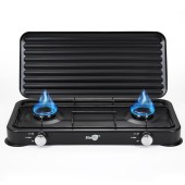 Warmiehomy 2-Burner Portable Camping Gas Stove with Lid