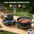 Warmiehomy Double Portable Camping Stove, 17000 BTU, Green