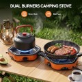 Warmiehomy Double Portable Camping Stove, 17000 BTU, Orange