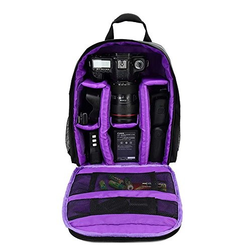 Docooler Waterproof Multifunctional DSLR Camera Backpack, Purple, 33 x 26.5 x 12.5 cm