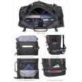WITZMAN Canvas Vintage Travel Backpack, Large Weekender Daypack Convertible Shoulder Rucksack, Black