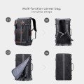 WITZMAN Canvas Vintage Travel Backpack, Large Weekender Daypack Convertible Shoulder Rucksack, Black