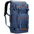 WITZMAN Canvas Vintage Travel Backpack, Large Convertible Weekender Bag, Classic Blue