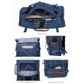 WITZMAN Canvas Vintage Travel Backpack, Large Convertible Weekender Bag, Classic Blue