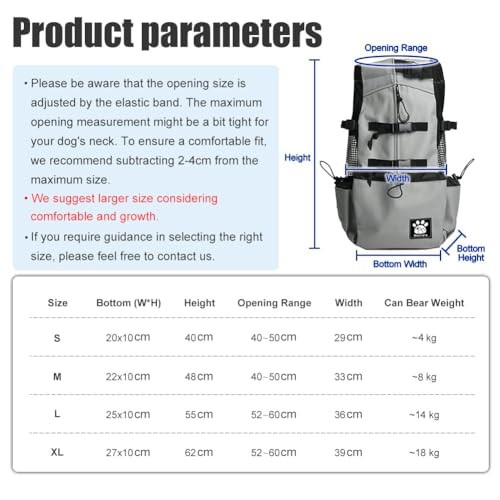 Woolala Dog Backpack Carrier, Black, Size L, Front Pack with Waterproof Lining-5