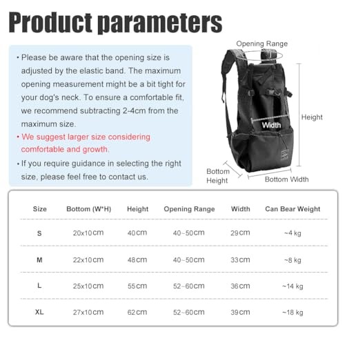 Woolala Light Weight Pet Carrier Backpack for Small and Medium Dogs, Black, M-5