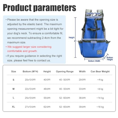 Woolala Lightweight Pet Carrier Backpack for Small and Medium Dogs, Blue, M-5