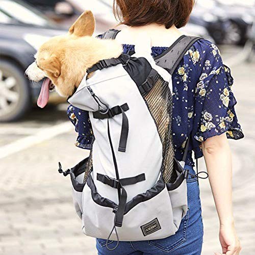Woolala Lightweight Pet Carrier Backpack for Small and Medium Dogs, Grey, M-2