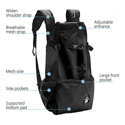 Woolala Upgraded Light Weight Pet Carrier Backpack for Small and Medium Dogs, L, Black-4